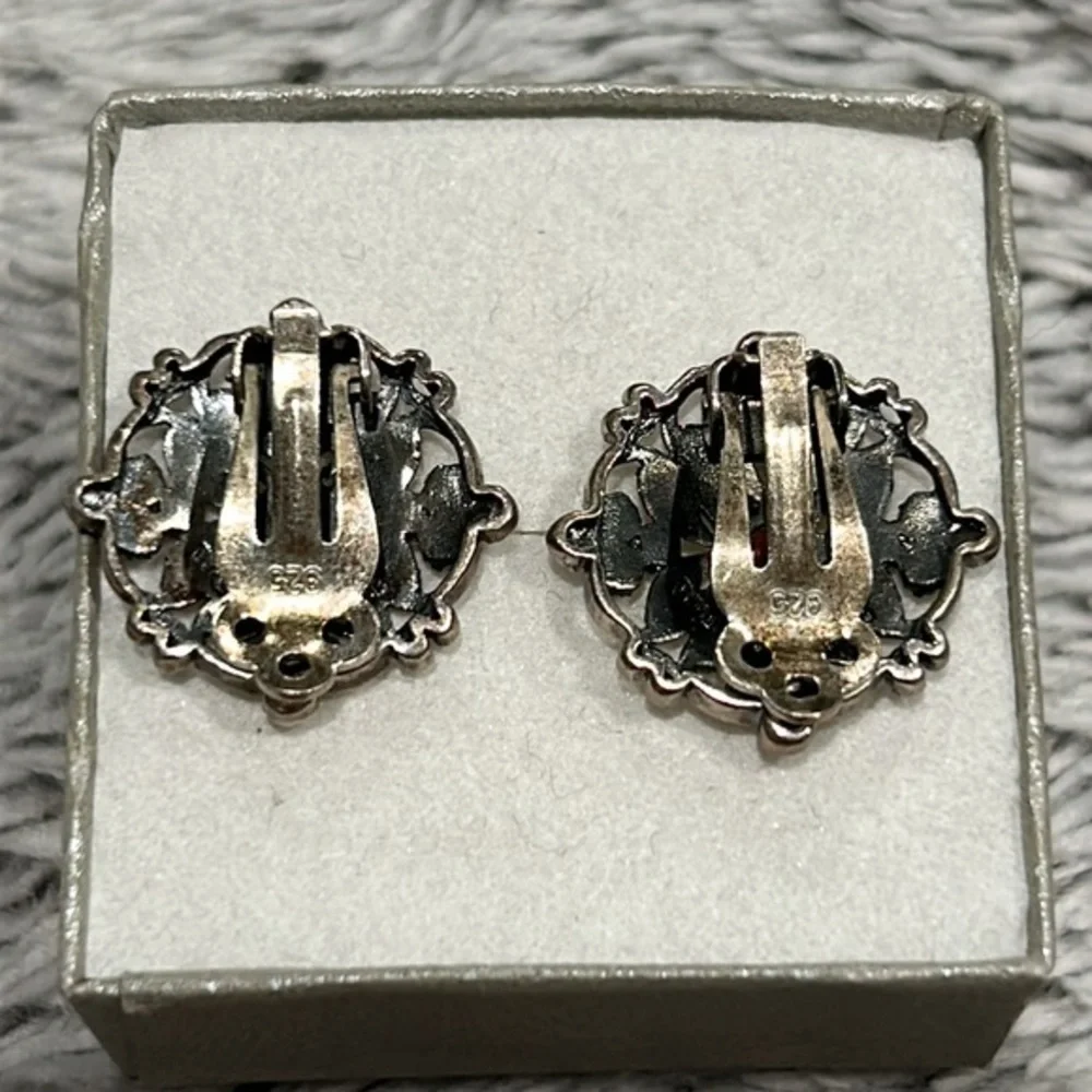 Vintage sterling silver clip on earrings
